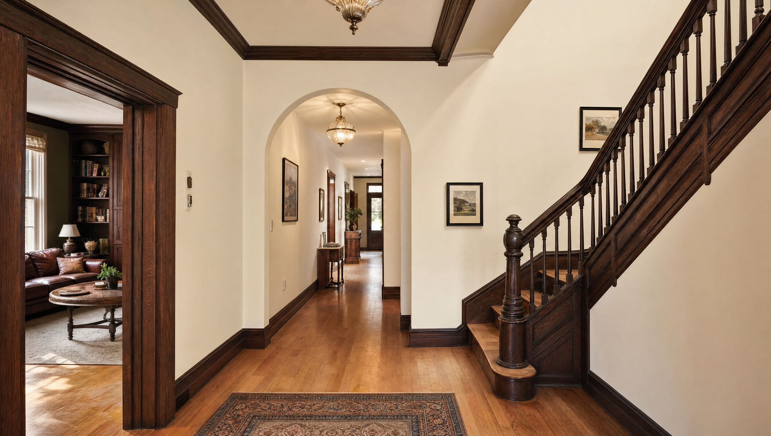 Crisp new drywall in a heritage home renovation
